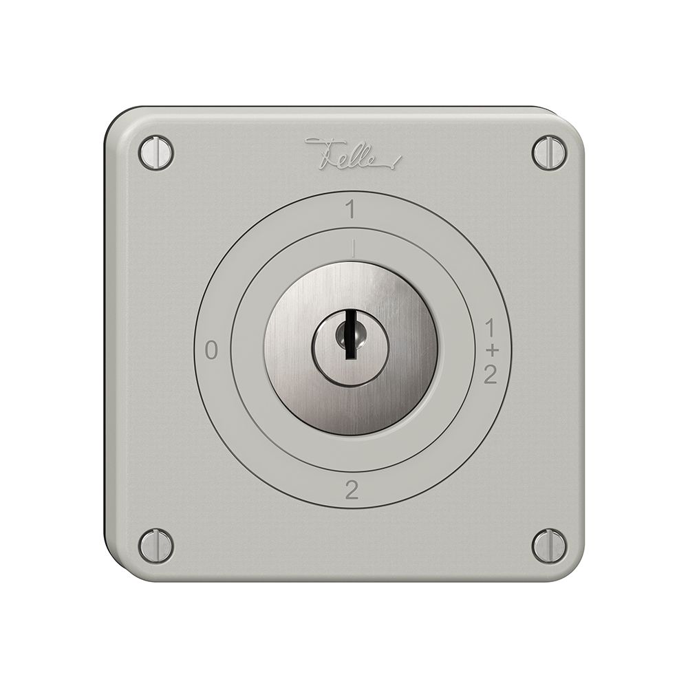 Interrupteur rotatif NEVO, 1/1 L, avec serrure&2 clés, KS, 0-1-1+2-2, gris clair