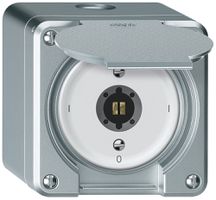 AP-Schlüsselschalter robusto Ausschalter 2×1-polig 16A 250V 86×86mm Aluminium