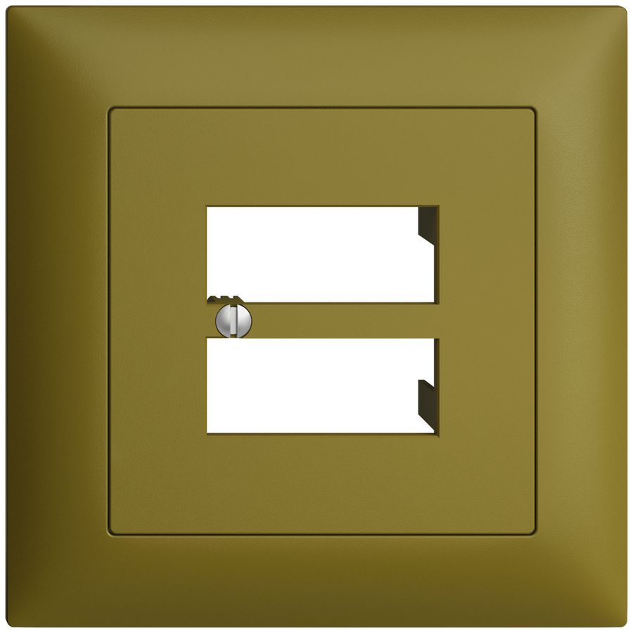 Kit frontal ENC EDIZIOdue olive 88×88mm 4×RJ45