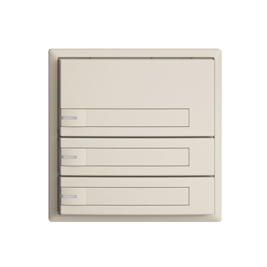 Poussoir univ. ENC 3×1t EDIZIOdue crema, avec papier+LED