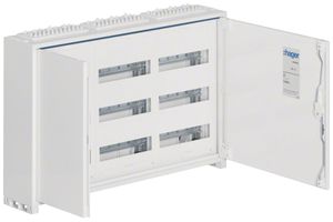 AP-Feldverteiler Hager univers 3-reihig 108TE Tür IP44 800×500×160mm