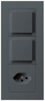 UP-Kombination kallysto.pro Gr.I-I-I vertikal 2×Schalter S3+Typ 13 anthrazit