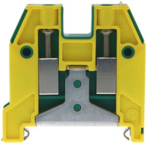 Morsetto di terra componibile Woertz Ex 2.5…6mm² vite 2×1 DIN 35mm verde/giallo