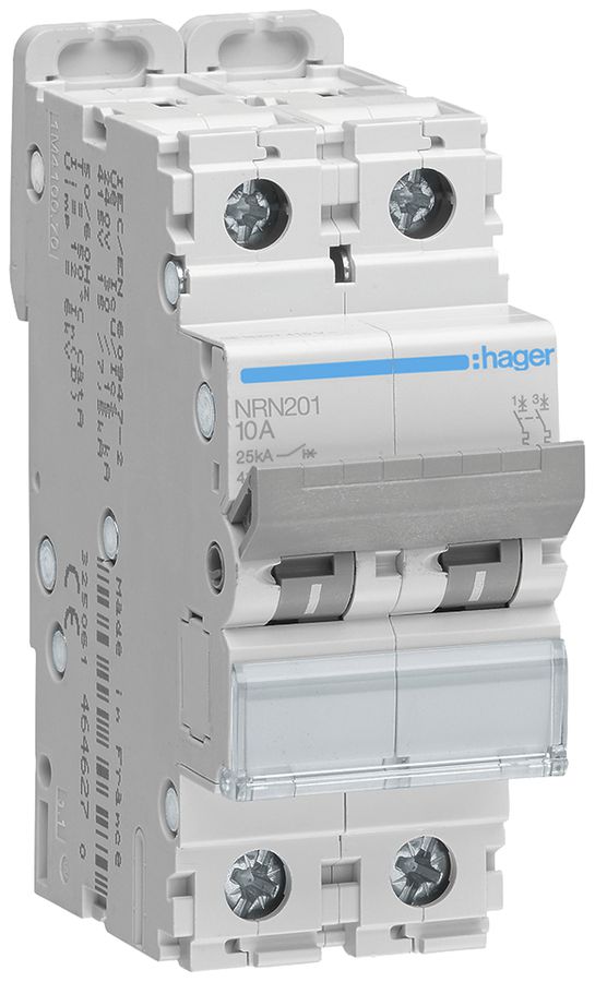 Leitungsschutzschalter Hager MCB 2P 415V Typ C 1A 2TE