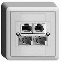 AP-Dose ADSL 2×TT/RJ45/RJ11/u ITplus EDIZIOdue weiss