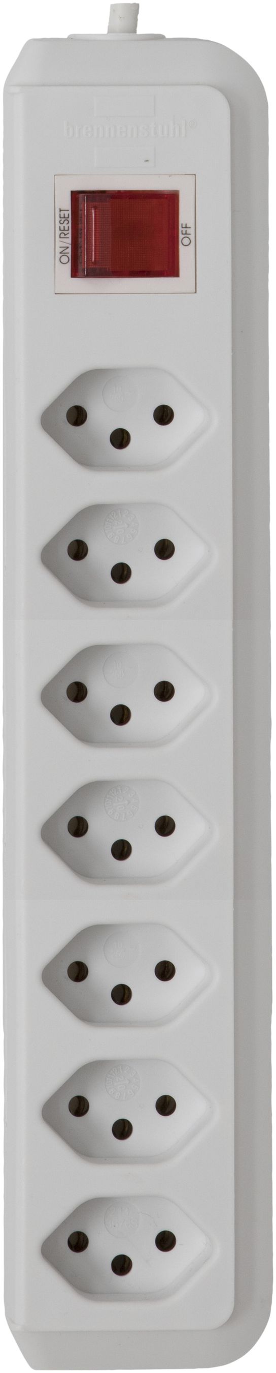 Prise multiple cleverLINE 7×T13 blanc 2m H05VV-F 3×1mm² avec interrupteur