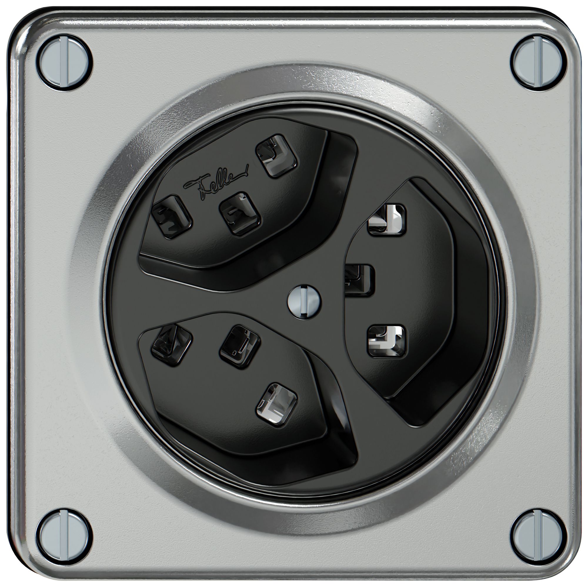 Prise ELEMENT 3×type 23 1×S 16A 250V IP20 aluminium