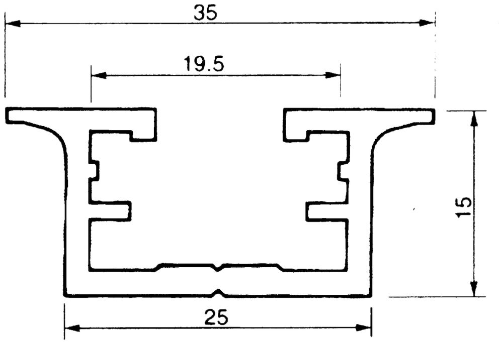 Apparateschiene Al 35×15mm L=6m