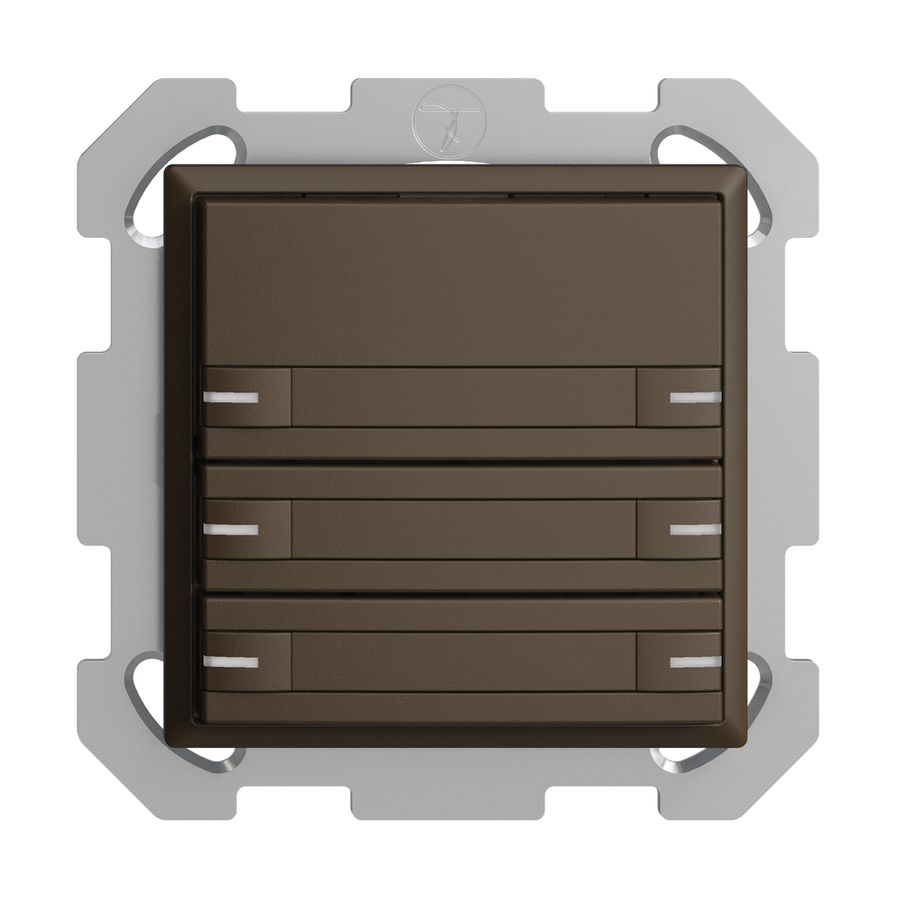 UP-KNX-Taster RGB EDUE, 250mW, m.RGB-LED, m.Papier., 6×Taste, 1×Tastenb., cof