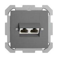 UP-Dose 2×RJ45/u 4P getr. EDIZIOdue dunkelgrau, ITplus
