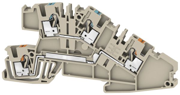 Borne d'installation Weidmüller AITB 2.5 BB N-L PUSH IN 2 étages