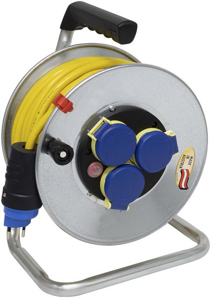 Enrouleur de câble BAT SK 240 Ø240mm 25m 3×1.5mm² 3×T13 acier gris IP44