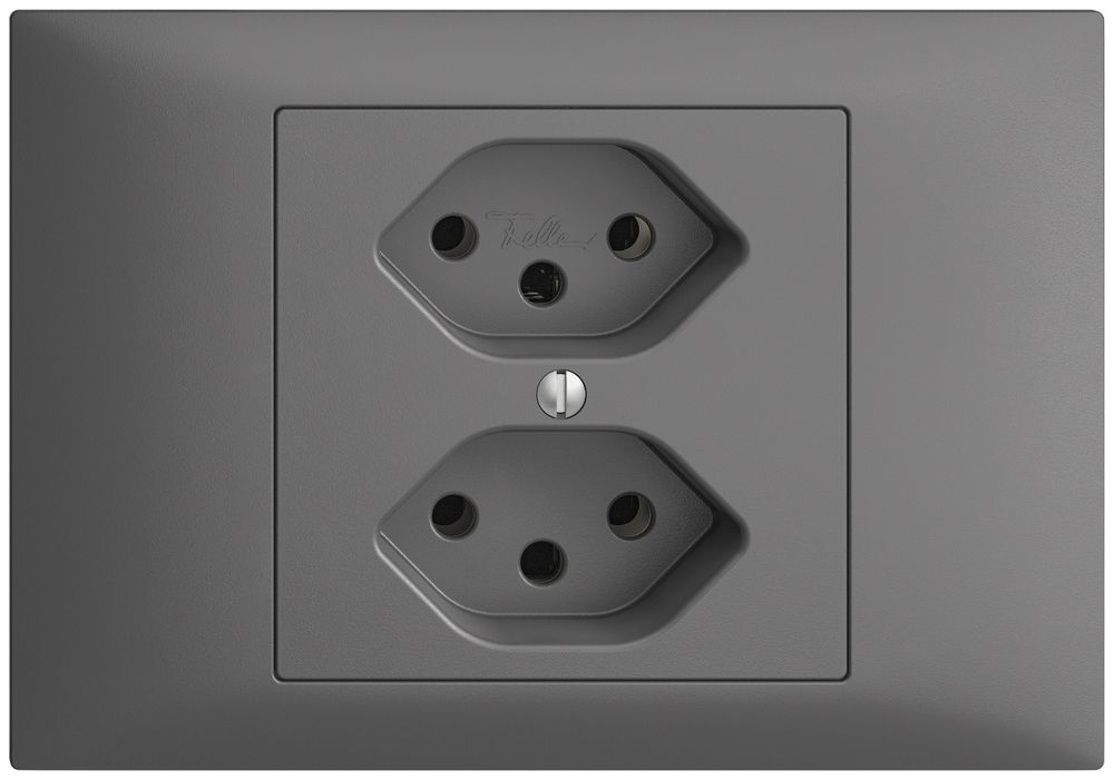 EB-Steckdose EDIZIOdue 2×T13 dunkelgrau