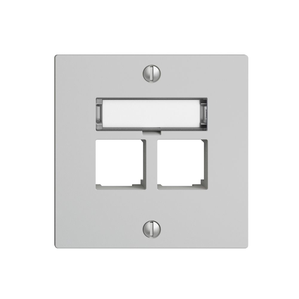 Montageset S-One EDIZIOdue F für 2×RJ45 gerade, hellgrau