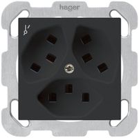 Presa INC Hager kallysto 3×T23 1×S B nero