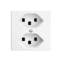 Steckdose EDIZIOdue 2×T23 weiss 16A, mit Steckklemmen