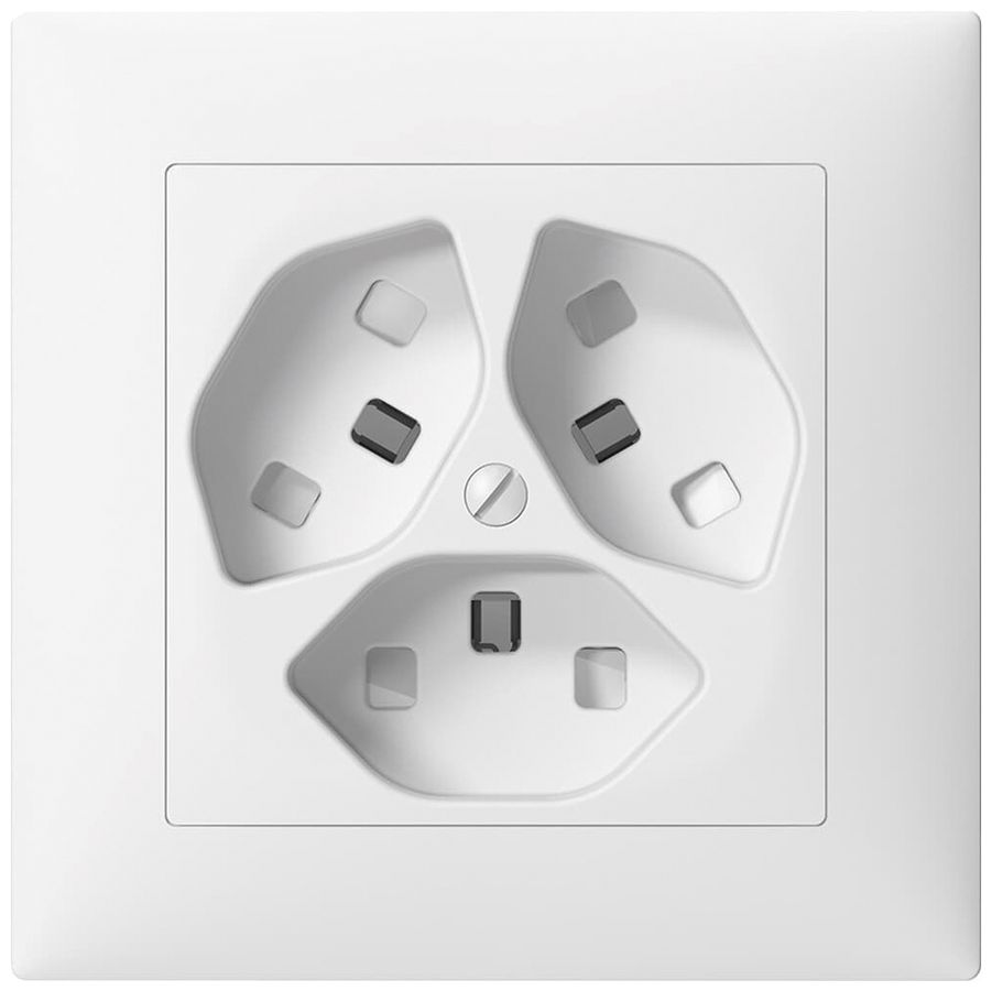 Prise ENC SIDUS 3×T23 blanc avec shutter