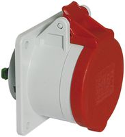 Presa INS CEE Bals 5P 16A 400V 6h rosso IP44 nich.QC dirit.