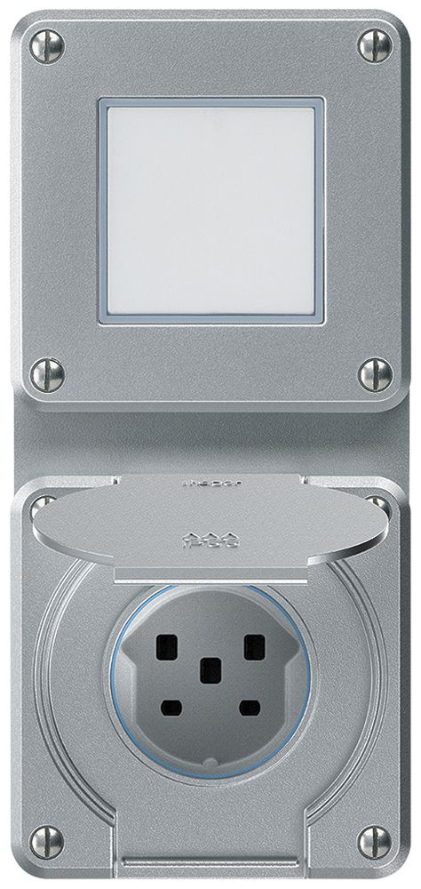 Combinaison ENC robusto 2×1, interrupteur schéma 3/prise T25 IP55 aluminium