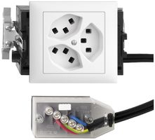 EB-Steckdose 3×T23 16A weiss 53mm L1 EDIZIOdue für Technofil