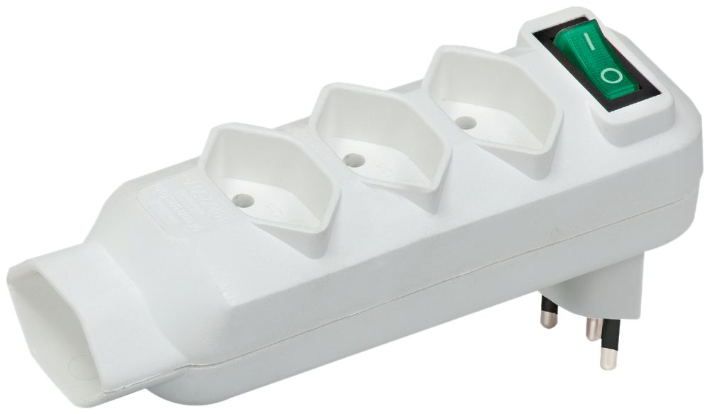 Mehrfachstecker drehbar 4×T13 weiss