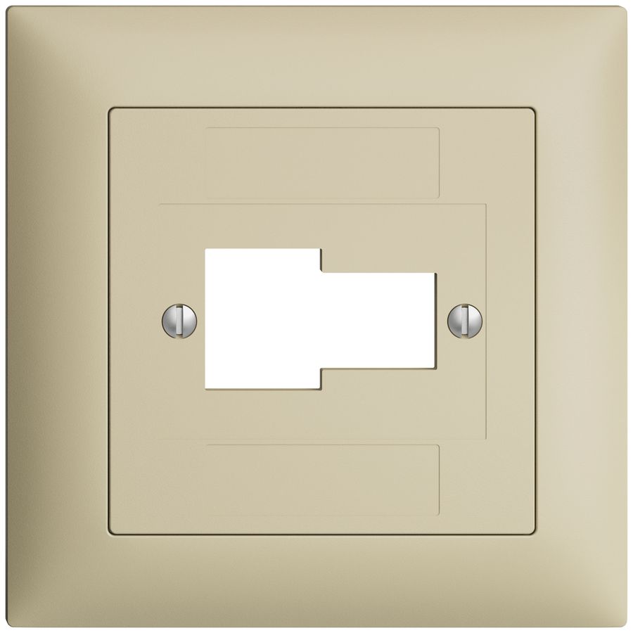 Frontset EDIZIOdue vanille 88×88mm 1×TT 1×RJ45