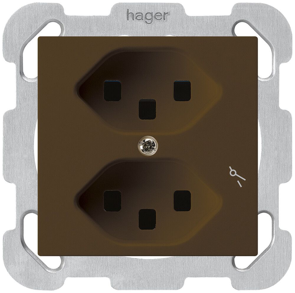 Presa INC Hager kallysto 2×T23 1×S B marrone