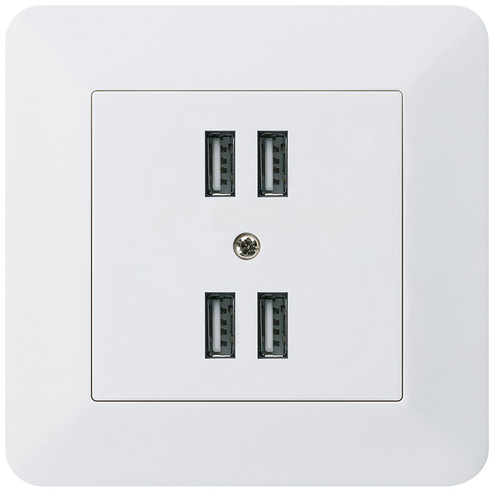 Prise ENC 4×USB kallysto.trend 2400mA blanc