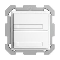UP-KNX-Taster RGB EDUE, 250mW, o.LED, m.Papiereinlage, 2×Taste, 1×Tastenb., ws