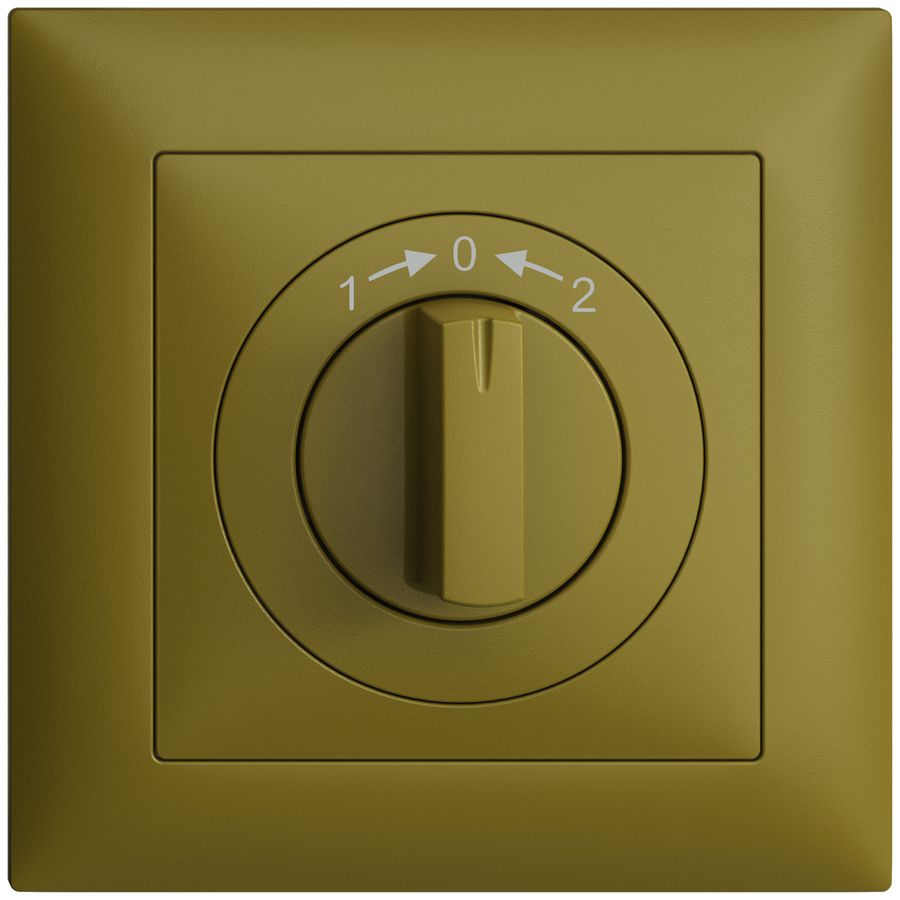 Frontset EDIZIOdue 1->0<-2 olive 88×88mm für Schwenktaster