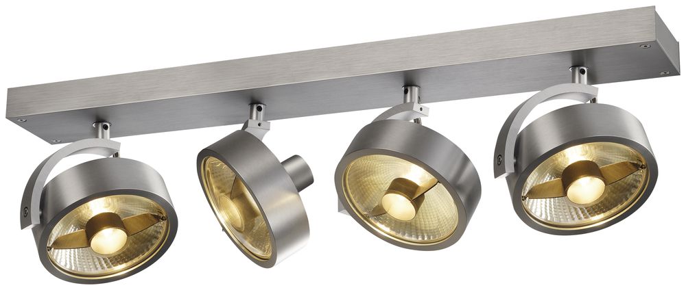 Plafonnier/applique SLV KALU QUAD CW GU10 4×75W socle 600×90mm Al brossé