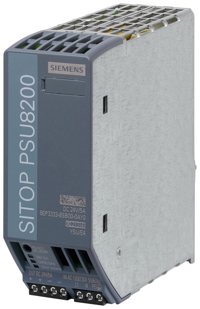 Stromversorgung Siemens SITOP PSU8200, IN:120/230VAC, OUT:24VDC/5A