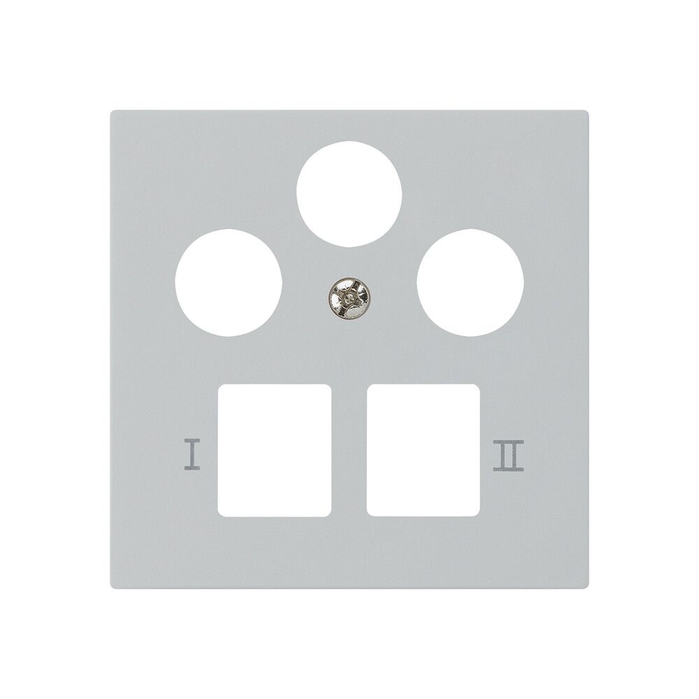 Placca frontale kallysto per R&M HWS grigio chiaro 3 fori SAT multimedia