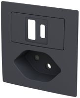 Kit frontale INC ABB Sidus USB-A+C + T13 60×60mm an IP20