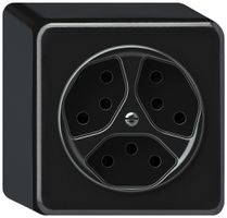 AP-Steckdose origin 3×Typ 13 10A 230V 88×88×54mm schwarz