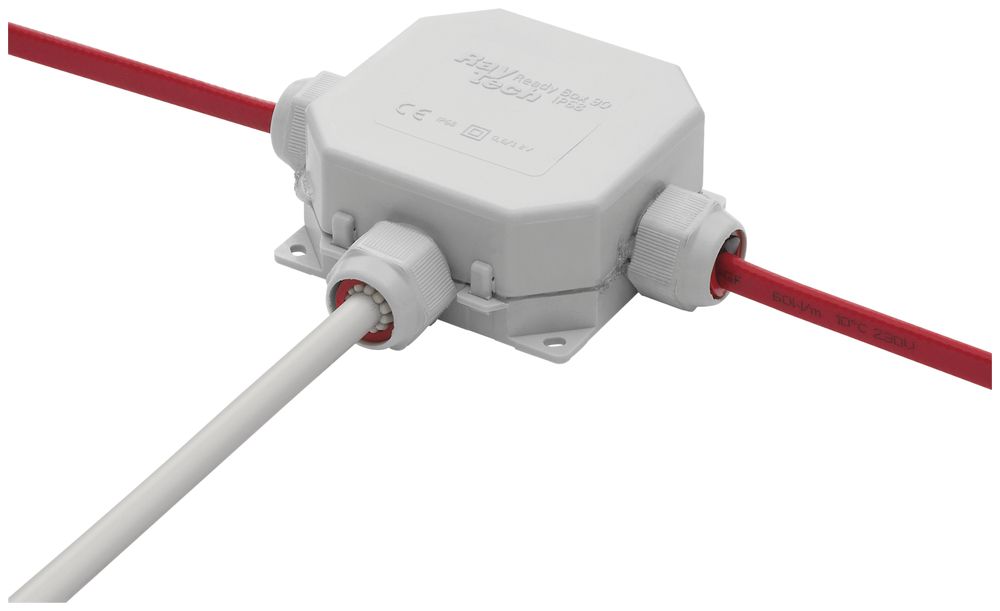 Boîte de dérivation Raytech MCABOX3 avec gel 3 entrées p.câble chauffant IP68 gr