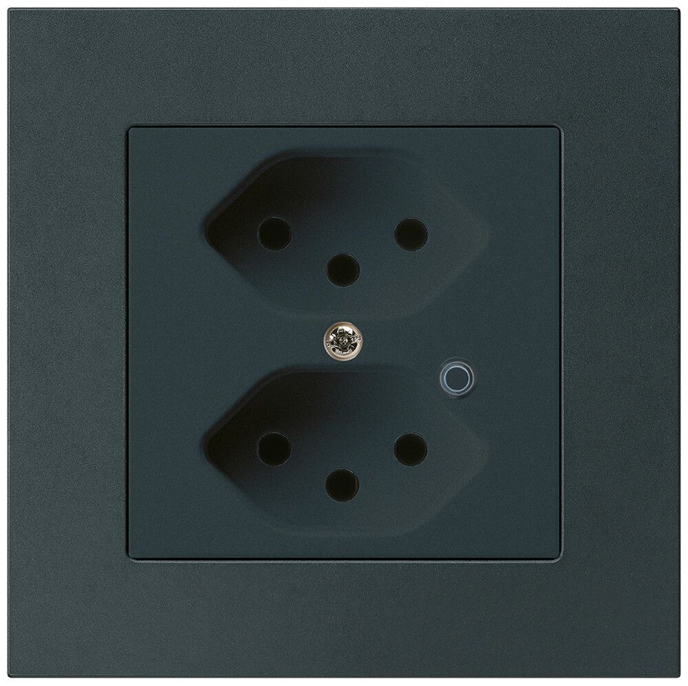 UP-Steckdose Hager kallysto.pro 2×T13 beleuchtet C schwarz