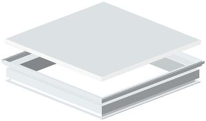 EB-Rahmen DOTLUX WINDOW 620×620mm Aluminium weiss