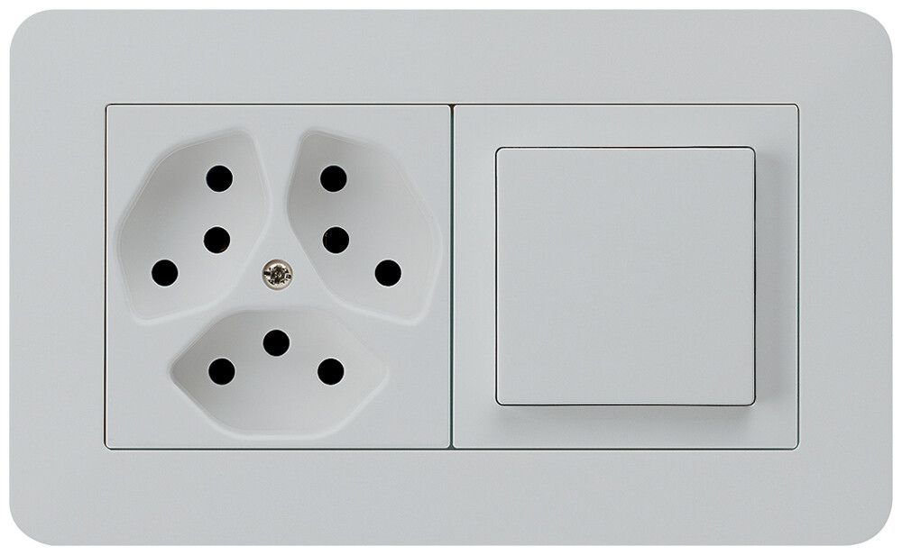 UP-Kombination kallysto.trend Gr.I-I horizontal 3×Typ 13+Schalter S3 lichtgrau