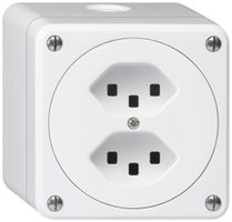 Prise AP robusto 2×type 23 blanc sans clapet