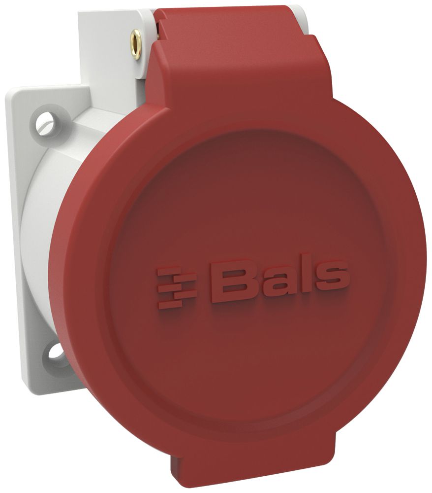EB-Steckdose Bals QuickConnect Typ 15 5P 10A 400V rot IP55 vernickelt