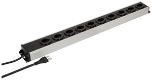 Steckdosenleiste MH POWER LINE 16A 10×T23 1.5m grau-schwarz