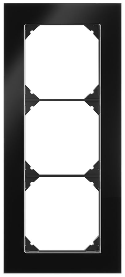 UP-Abdeckrahmen EDIZIO.liv prestige SNAPFIX® 3×1/1×3 214×94mm glas schwarz