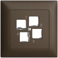Kit di montaggio INC Edue FMI EASYNET S-One, per 4×RJ45, uscita dritta, coffee