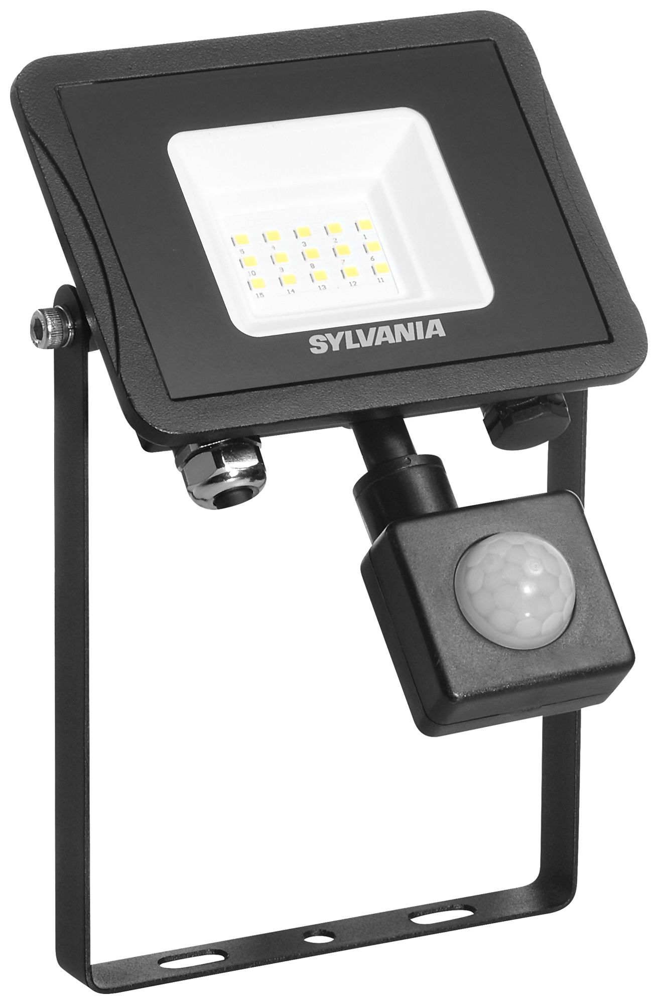 Projecteur LED Sylvania SylFlood PIR 10.5W 1000lm 840 IP65 110° 190×125mm noir