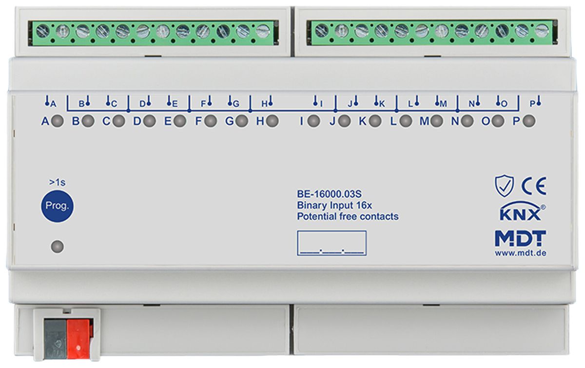Ingresso binario KNX AMD MDT BE-16000.03S 16×ingr IN:12V 8UM