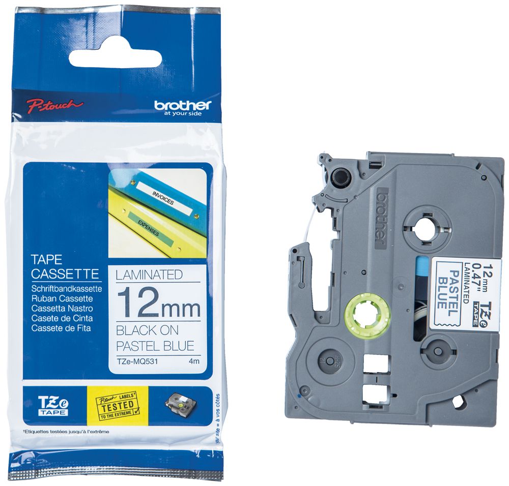 Cassetta nastro Brother Tze-MQ531 12mm×4m blu/nero