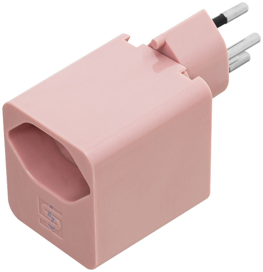 Mehrfachstecker Steffen mit Ladeadapter 18W, 1×USB C/1×T13 rosa