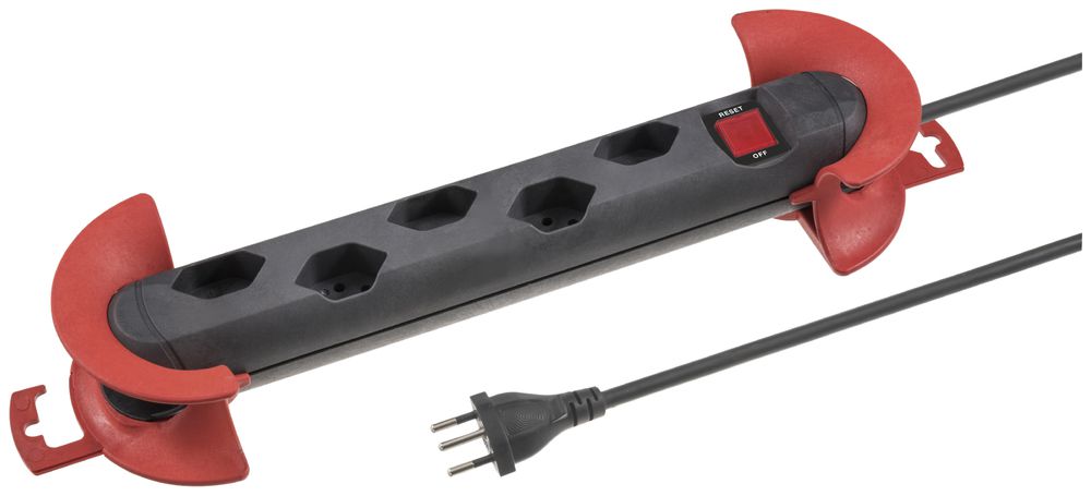 Steckdosenleiste STEBA STRONG 5×T13 mit Schalter 10m anthrazit