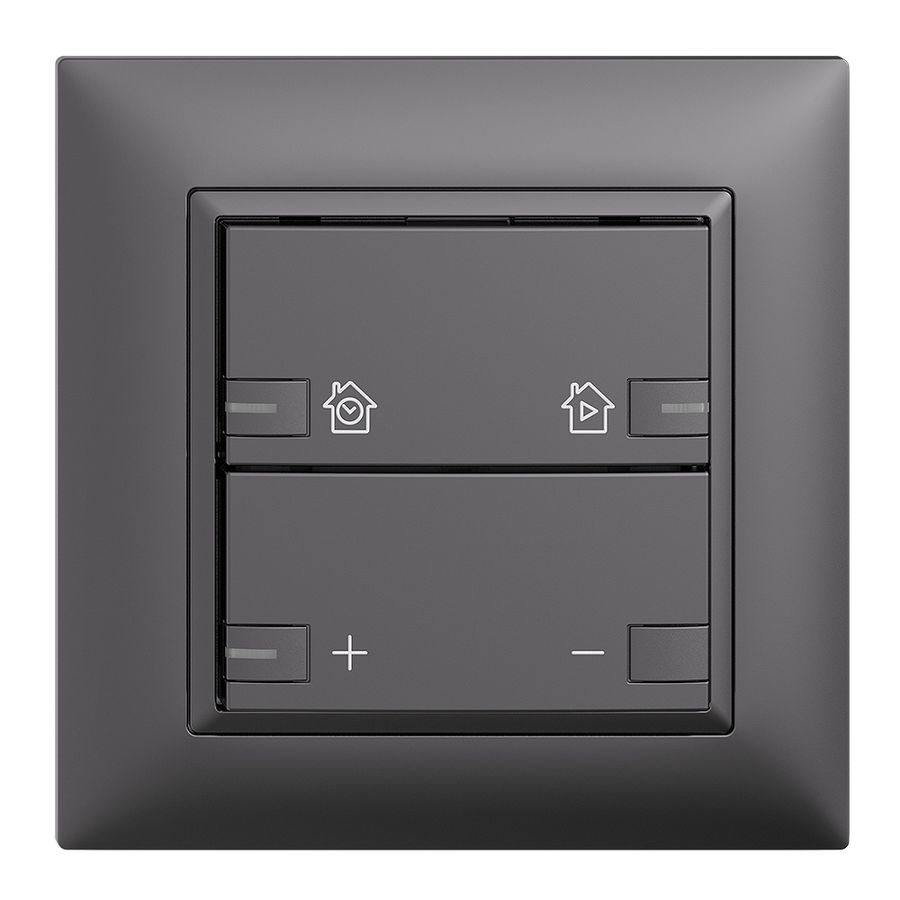 UP-Frontset EDIZIOdue zeptrionAIR Dimmer mit Bez. mit LED dunkelgrau